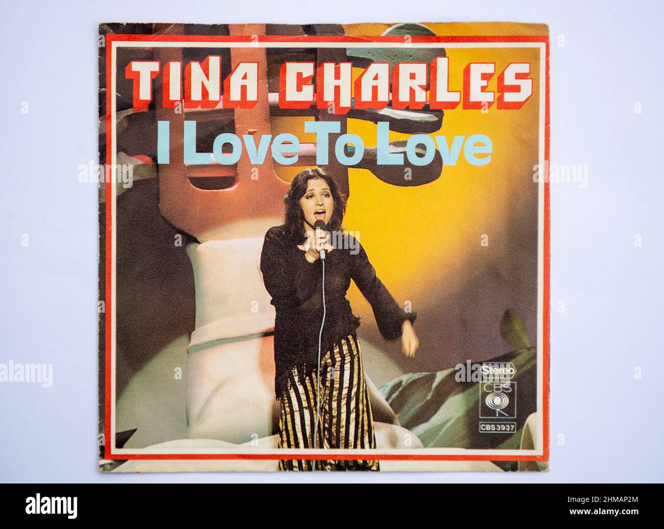 Copertina della versione singola da sette pollici di i Love to Love di Tina Charles, pubblicata nel 1976. Foto Stock