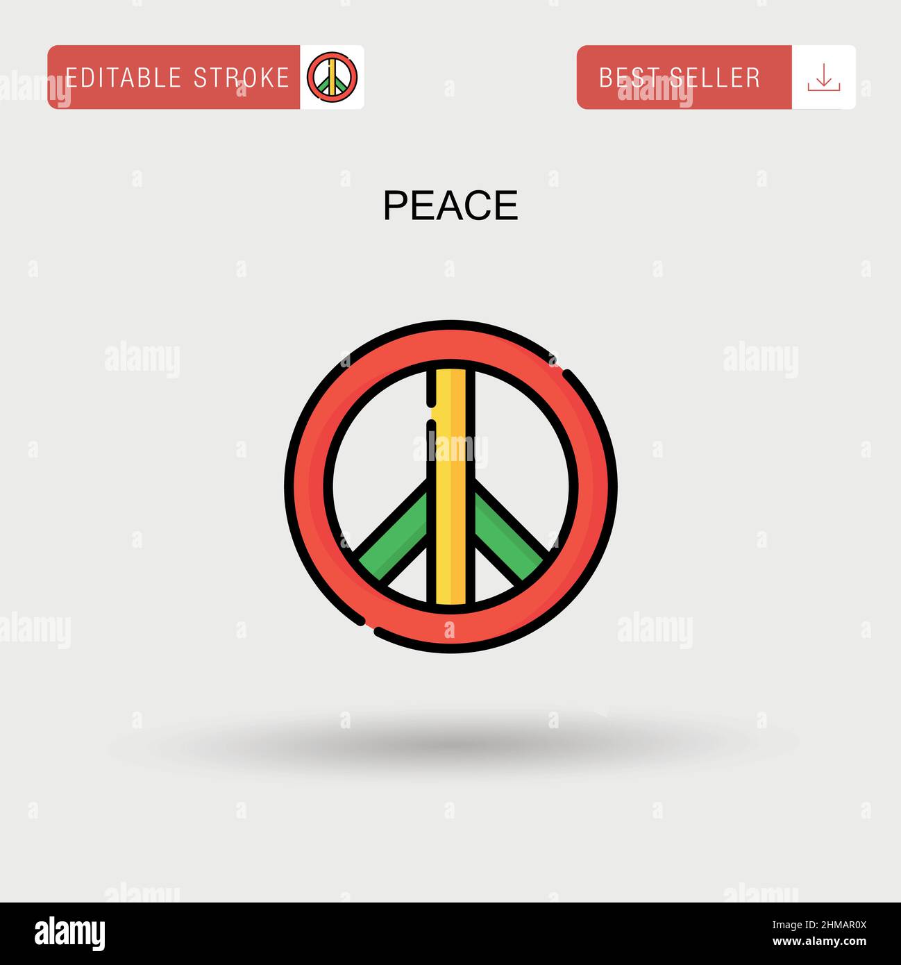 Icona vettoriale Peace Simple. Illustrazione Vettoriale