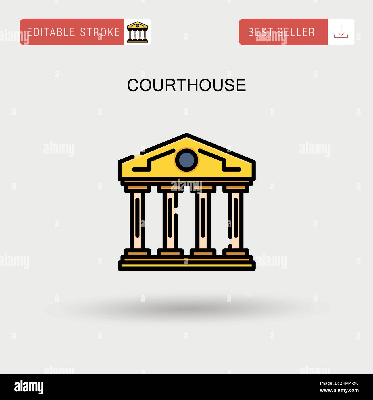Icona vettore semplice del tribunale. Illustrazione Vettoriale