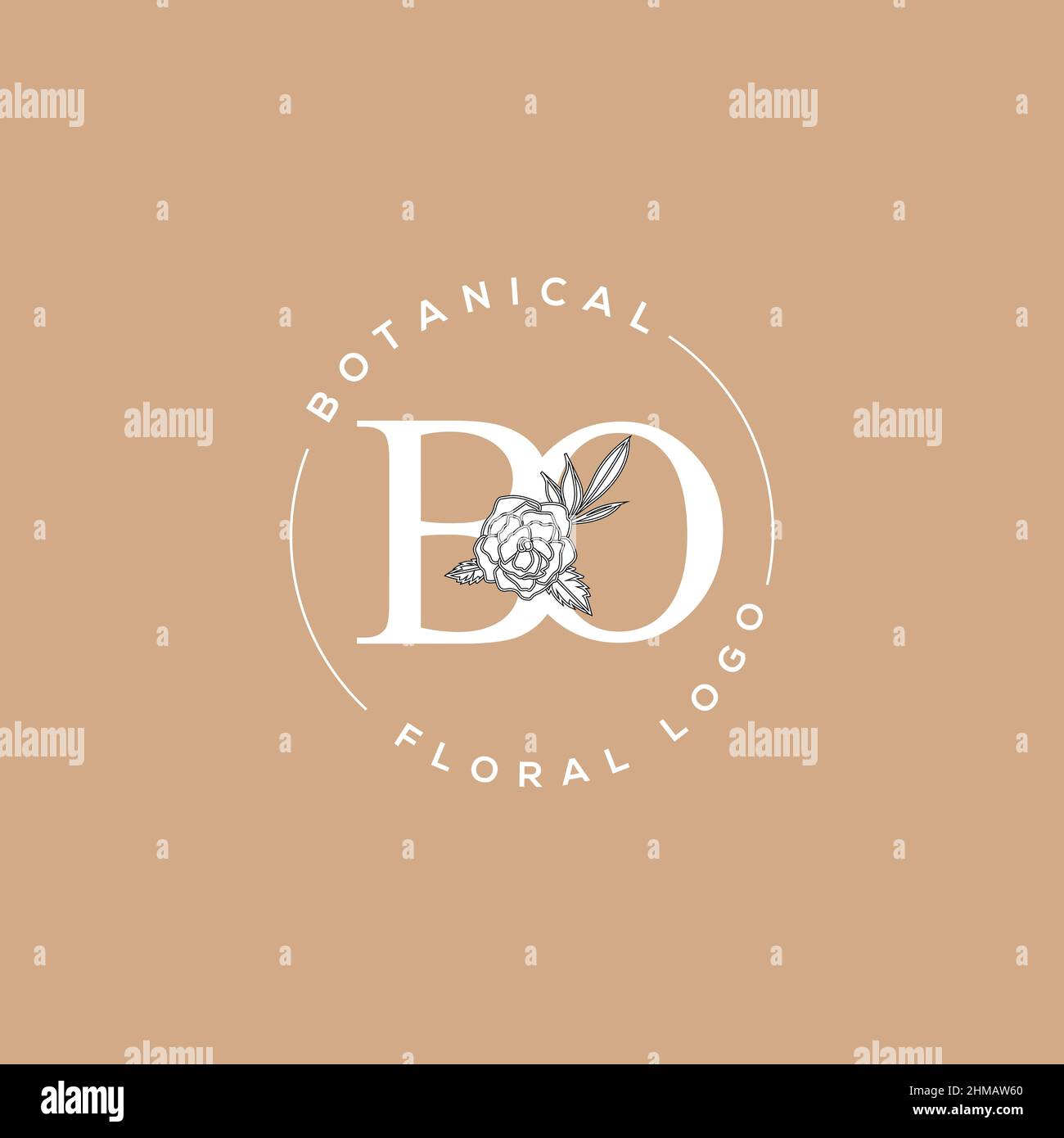 Iniziale BO lettera di lusso bellezza fiorisce ornamento logo monogramma Illustrazione Vettoriale