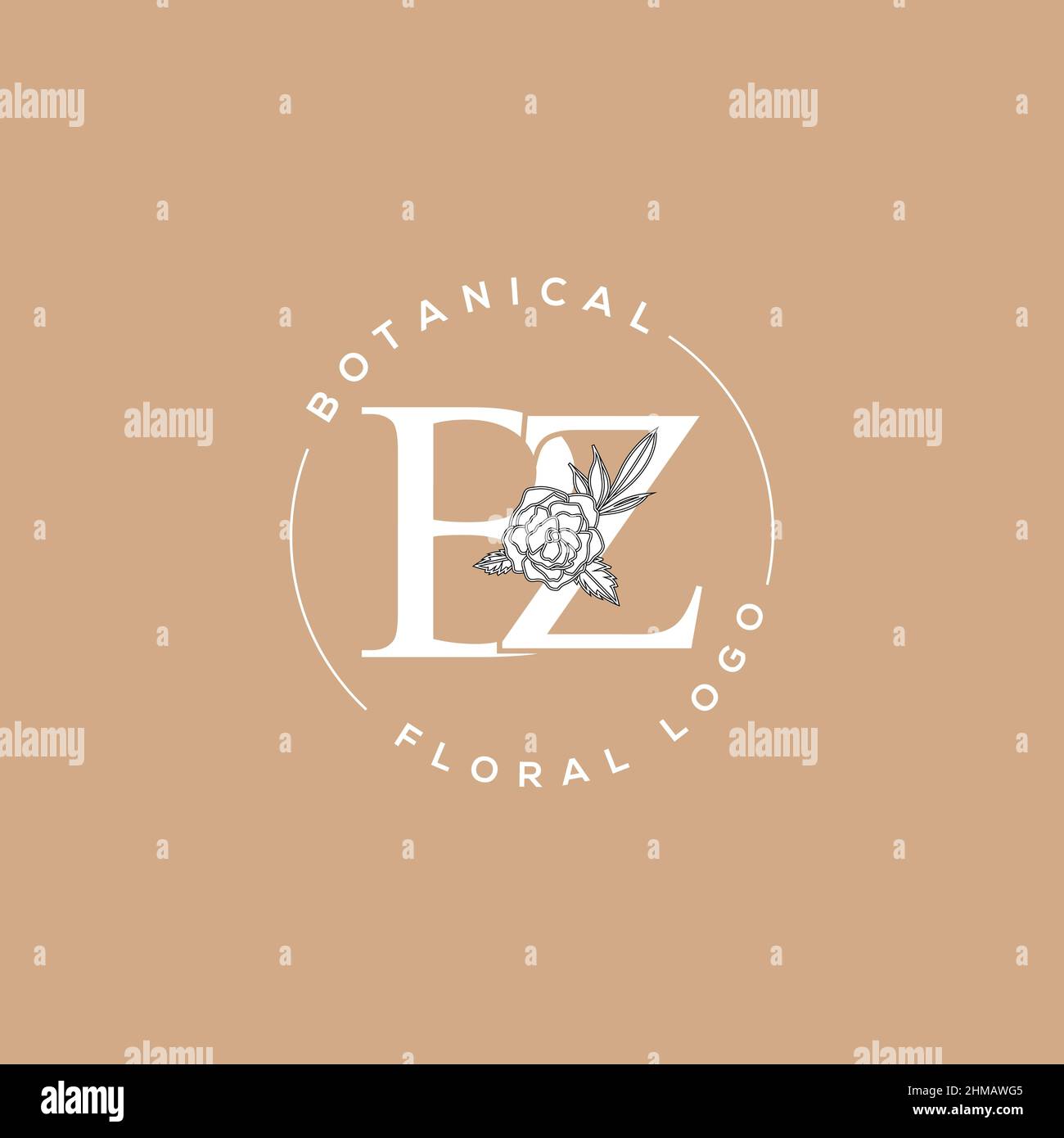 Iniziale BZ lettera di lusso bellezza fiorisce ornamento logo monogramma Illustrazione Vettoriale