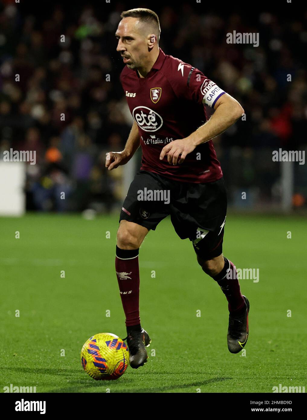 Salerno, Italia. 7th Feb 2022. Frank Ribery di Salernitana durante la serie Una partita di calcio tra Salernitana - Spezia allo Stadio Arechi di Salerno Italia 07 Febbraio 2022 (Credit Image: © Agnfoto/Pacific Press via ZUMA Press Wire) Foto Stock