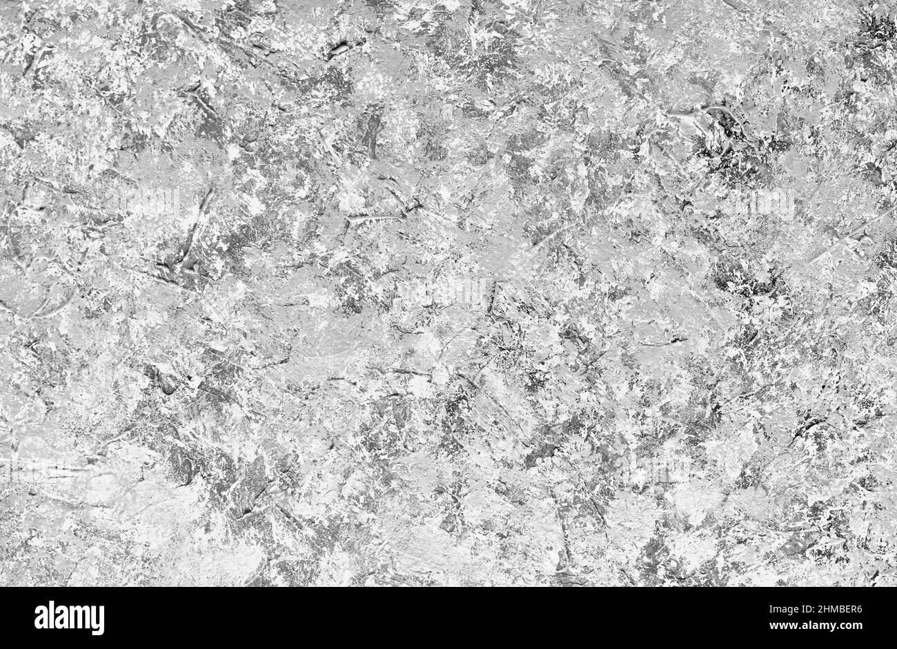 Decorativo astratto Grunge sfondo grigio chiaro sfondo sul muro, Artistic Rough Stylized Banner Texture. Foto Stock