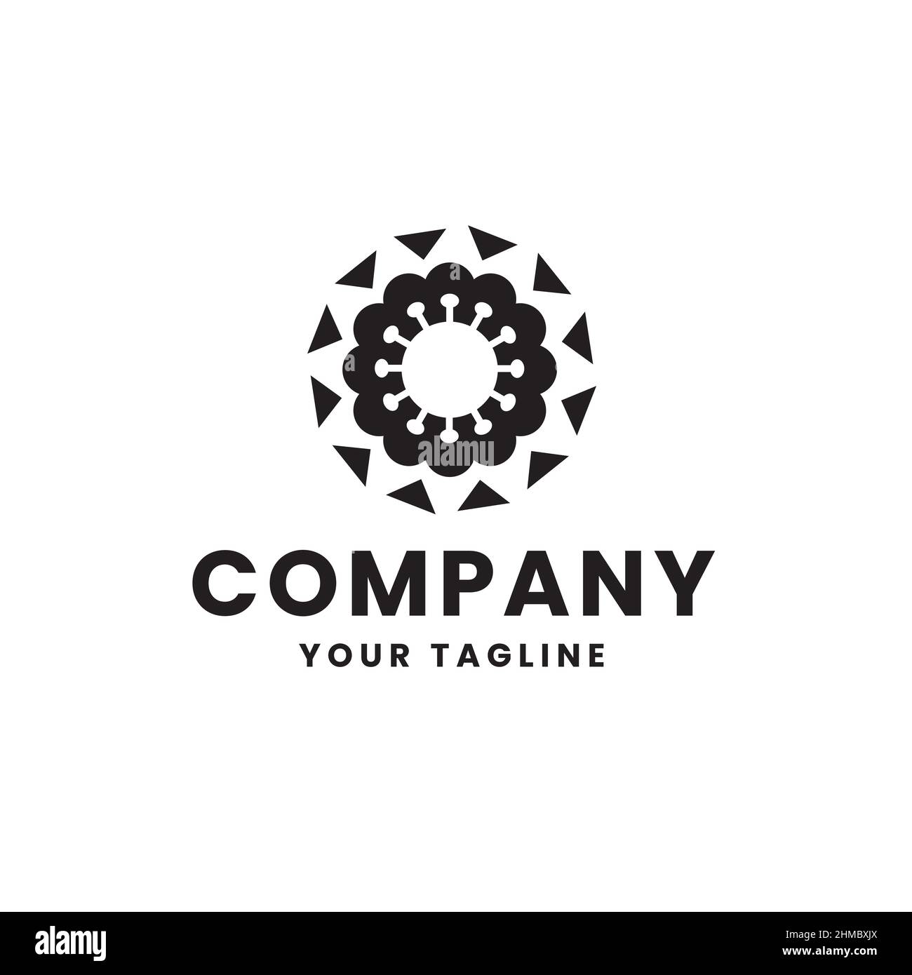 Logo ornamento cerchio semplice, simbolo, icona, modello di disegno vettoriale Illustrazione Vettoriale