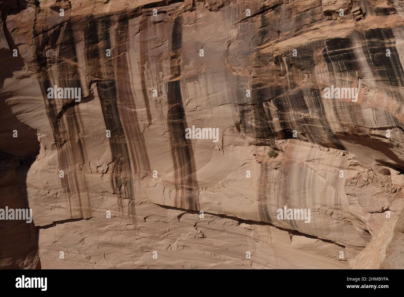 Le pareti del canyon con la pioggia che scorgono come cascate, apparendo come gigantesche code di cavalli Foto Stock