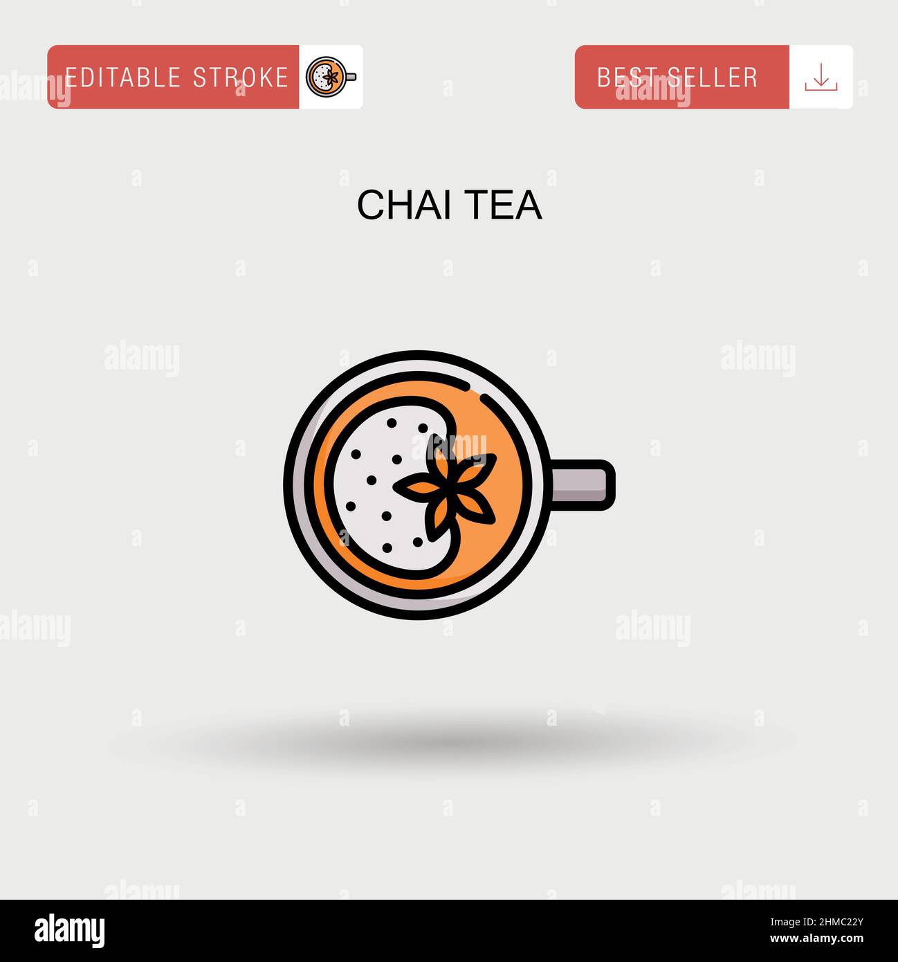 Chai tè semplice vettore icona. Illustrazione Vettoriale