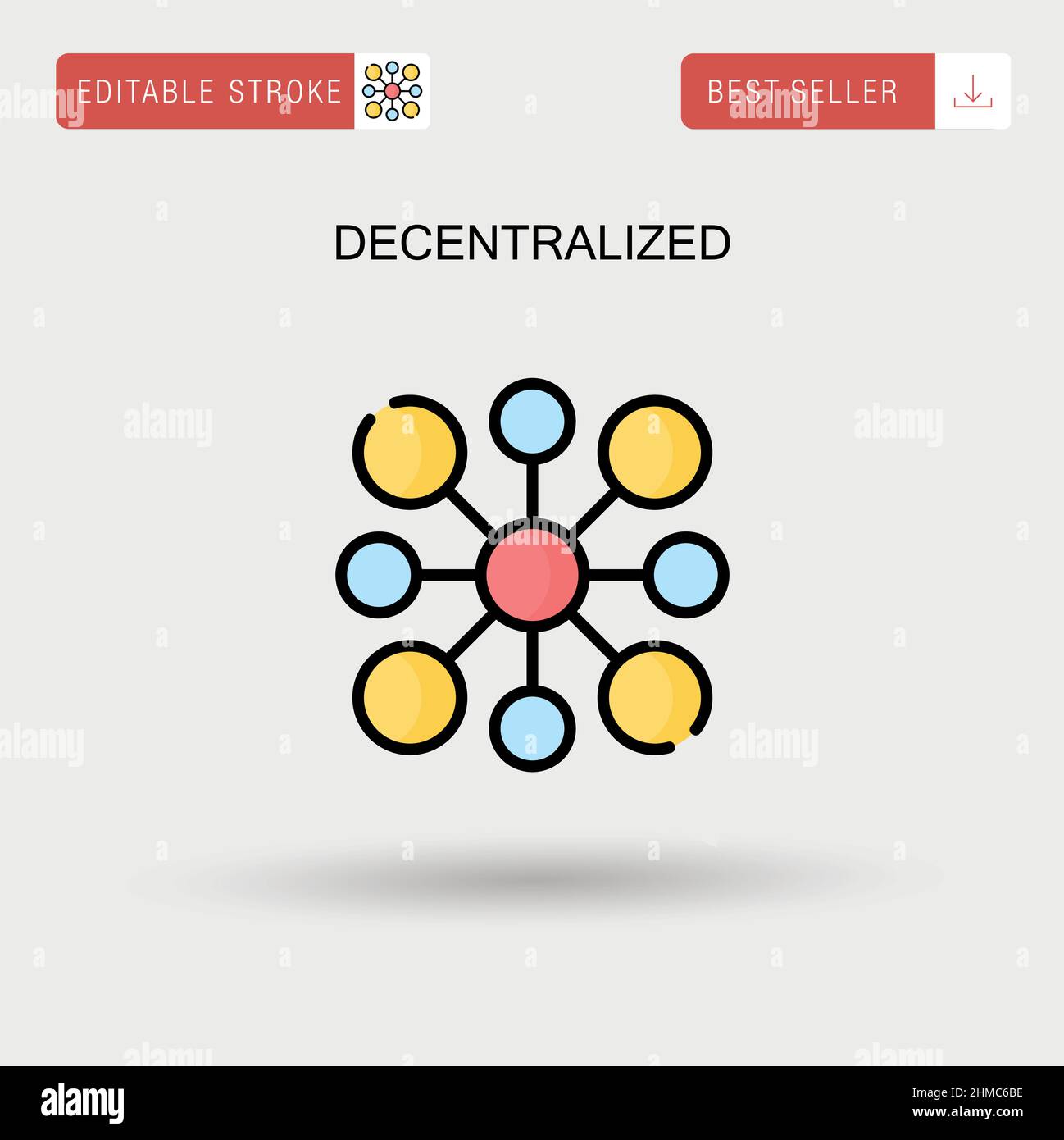 Icona vettoriale semplice decentralizzata. Illustrazione Vettoriale