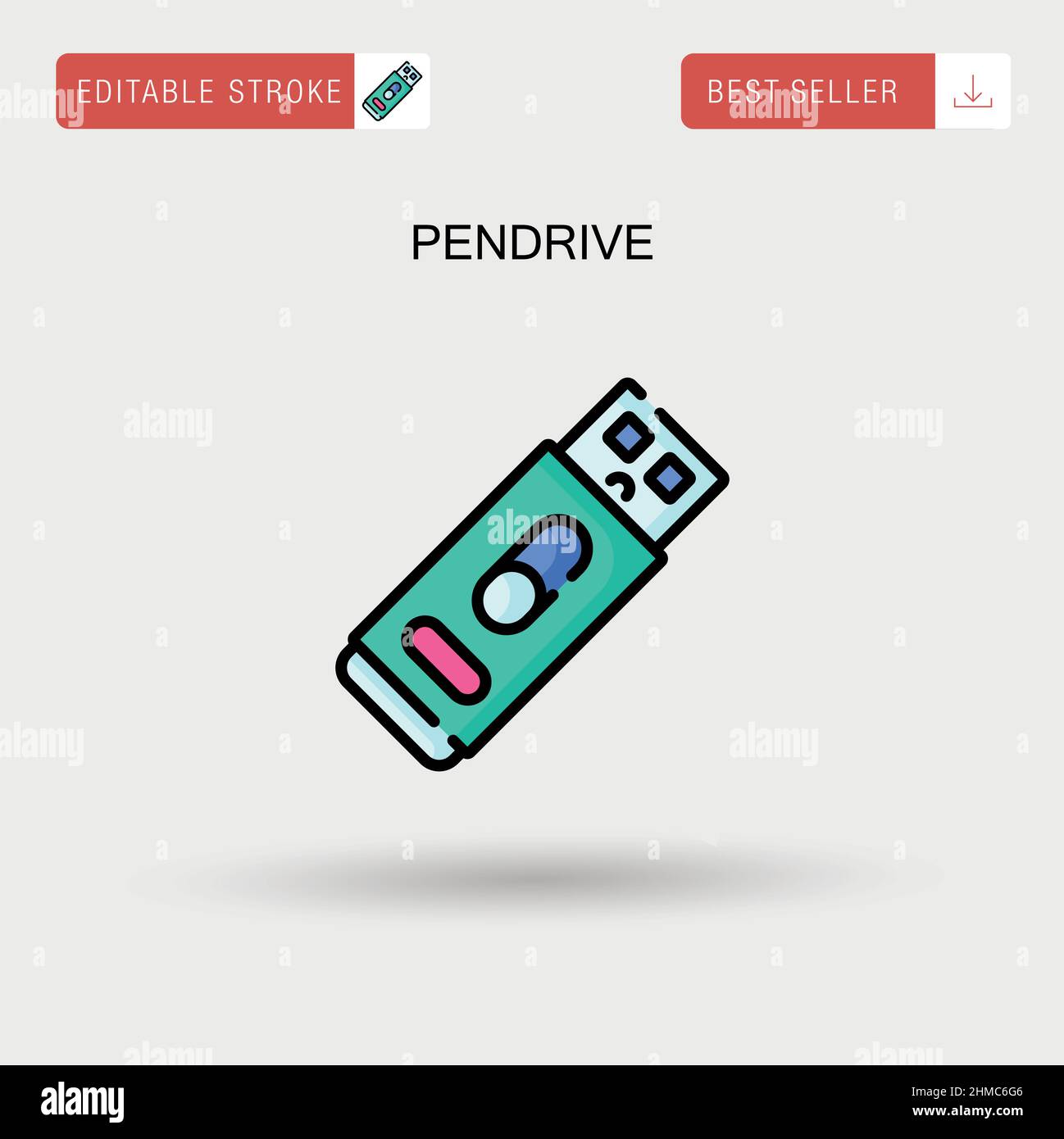 Icona vettore semplice Pendrive. Illustrazione Vettoriale