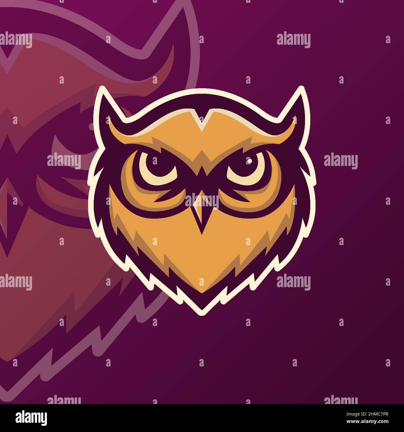 owl mascotte esport logo gioco Illustrazione Vettoriale