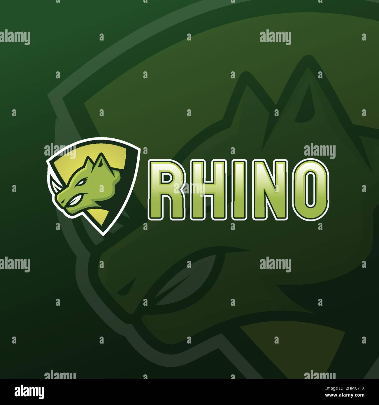 logo rhino mascotte per il gioco d'azzardo Illustrazione Vettoriale