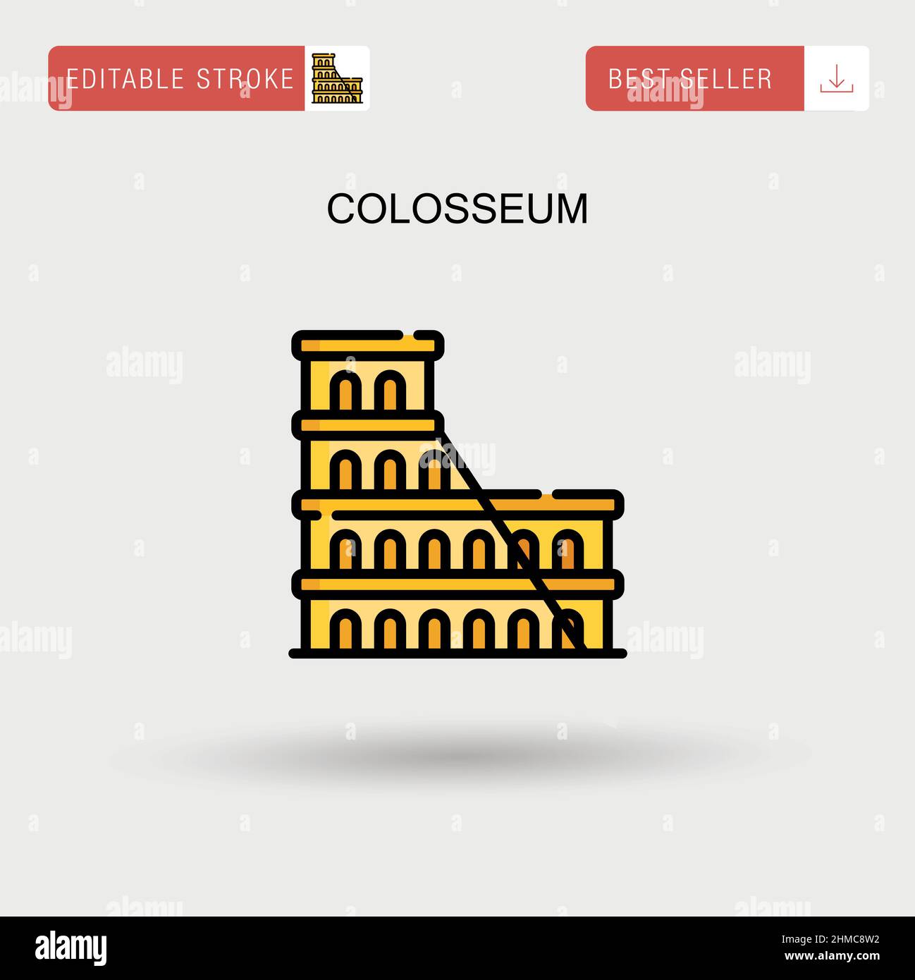 Icona vettore semplice Colosseo. Illustrazione Vettoriale
