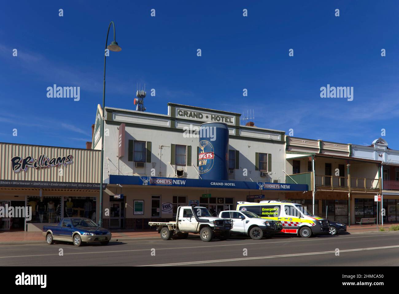 Pubblicità al Grand Hotel Cobar New South Wales Australia Foto Stock
