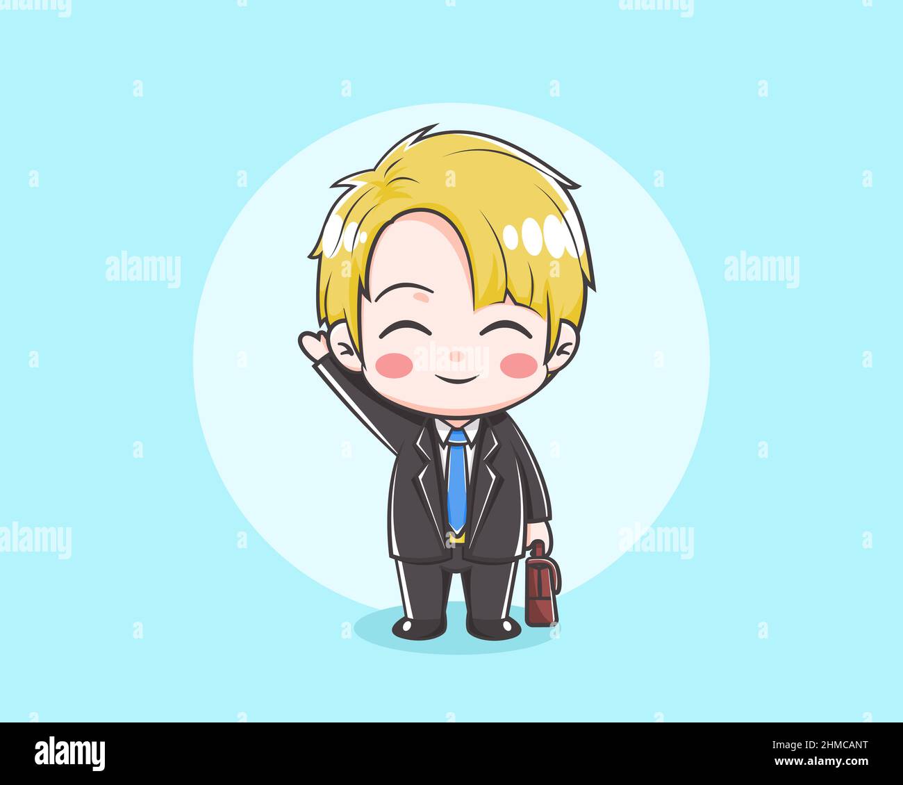 Carino illustrazione cartoon uomo d'affari Illustrazione Vettoriale