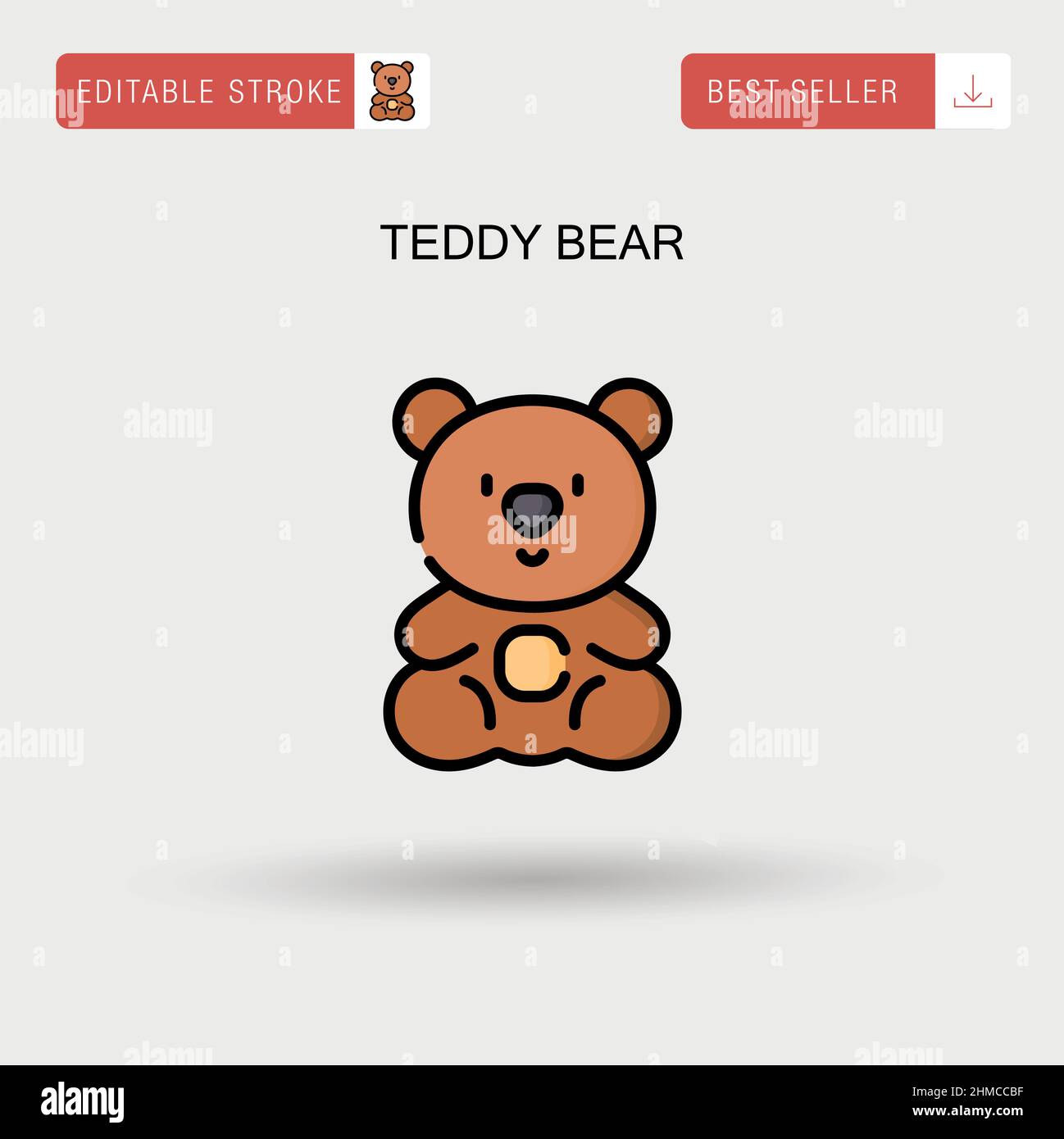 Teddy Bear semplice icona vettoriale. Illustrazione Vettoriale