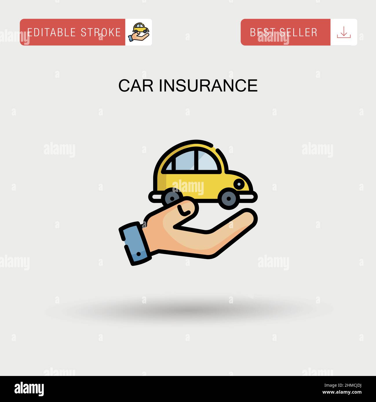 Assicurazione auto semplice vettore icona. Illustrazione Vettoriale