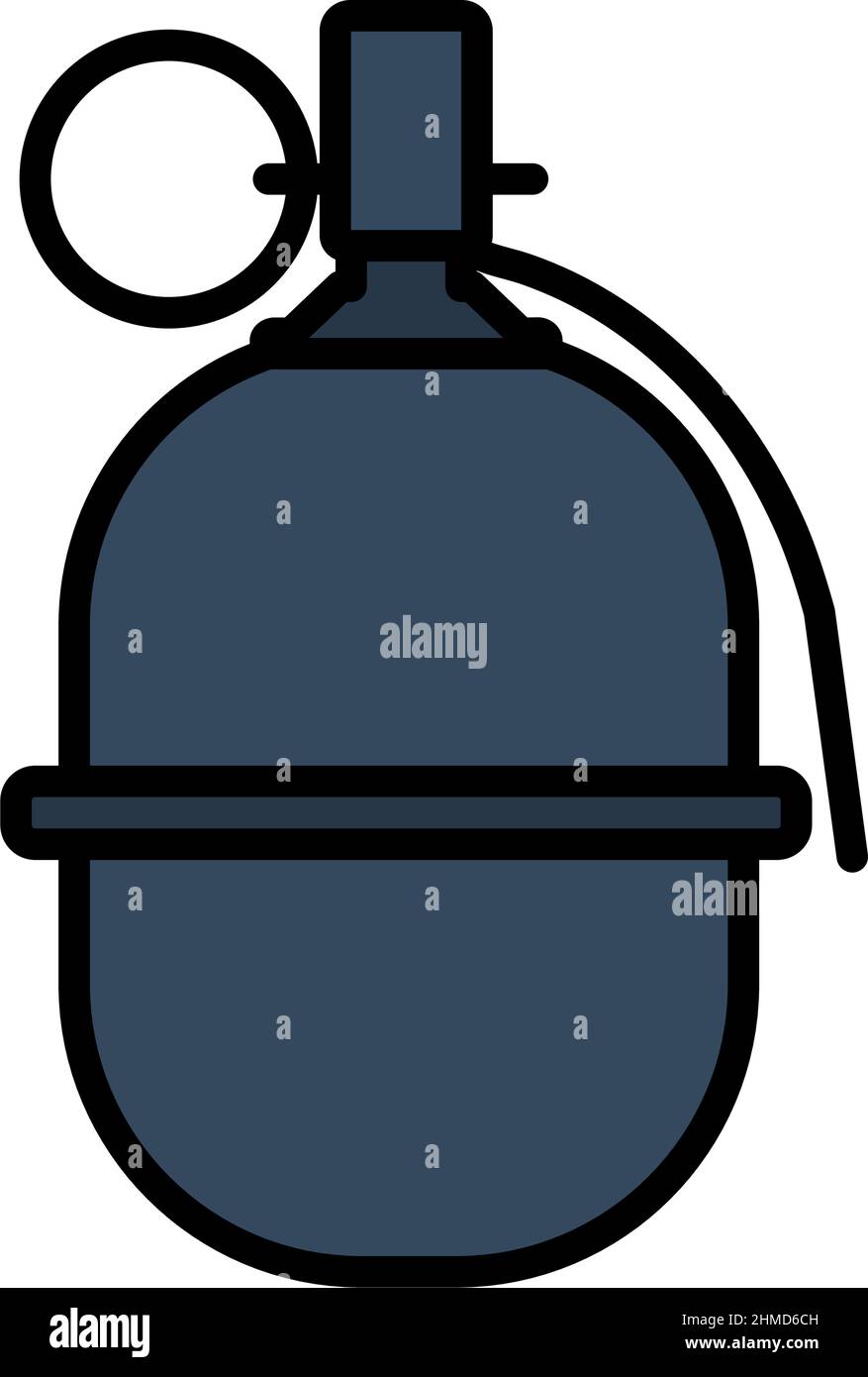 Icona della granata dell'attacco. Contorno grassetto modificabile con disegno di riempimento a colori. Illustrazione vettoriale. Illustrazione Vettoriale