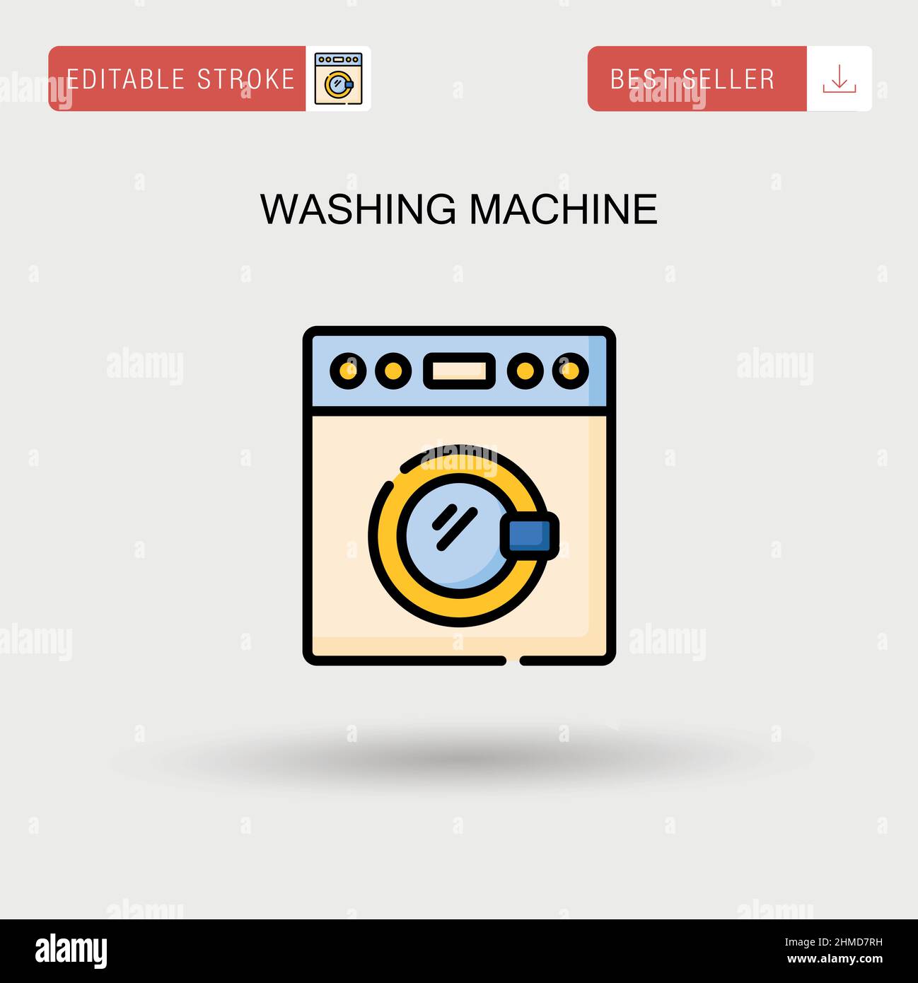 Lavatrice semplice icona vettoriale. Illustrazione Vettoriale