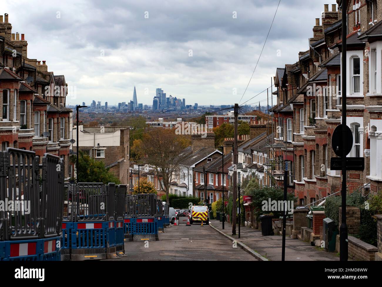 Londra, Regno Unito - Novembre 13th 2021: Vista della città dal Crystal Palace Foto Stock