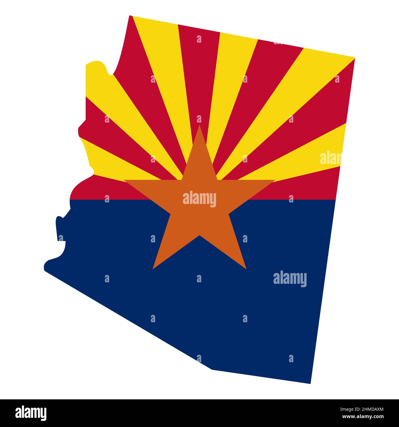 Mappa vettoriale dell'Arizona. Illustrazione dettagliata. Stati Uniti d'America. Stile piatto. Illustrazione vettoriale Illustrazione Vettoriale