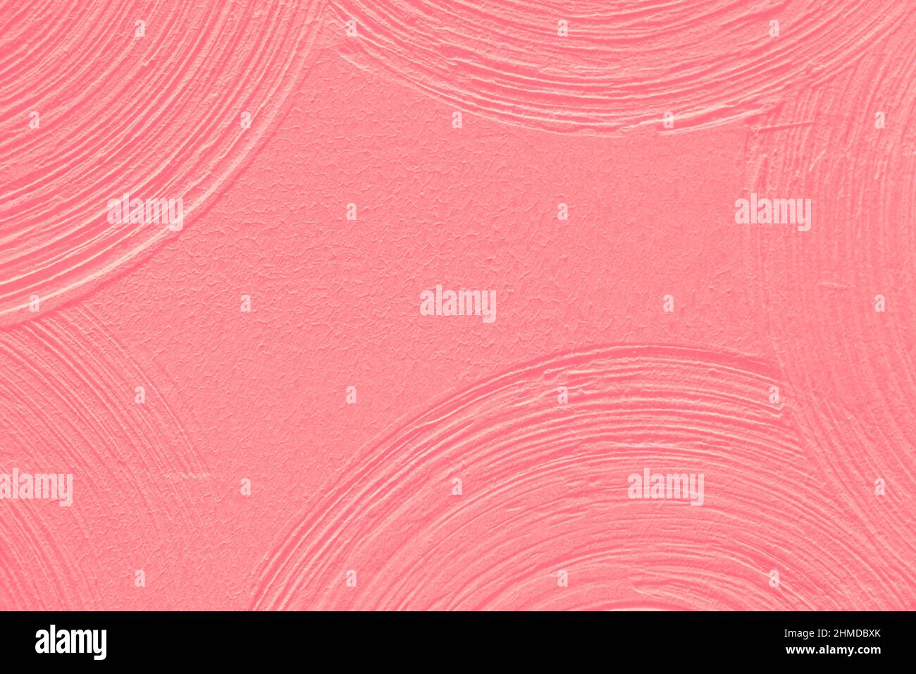 Closeup rosa sfondo astratto pannello di gesso, volumetrico a spirale, cerchi di corallo, sfondo futuristico, fuoco selettivo Foto Stock