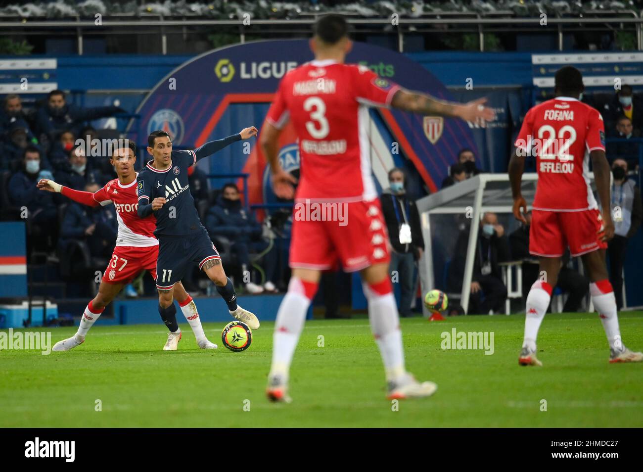 PSG - Monaco durante la partita tra PSG e AS Monaco al Parc des Princes, 12 dicembre 2021. Foto Stock