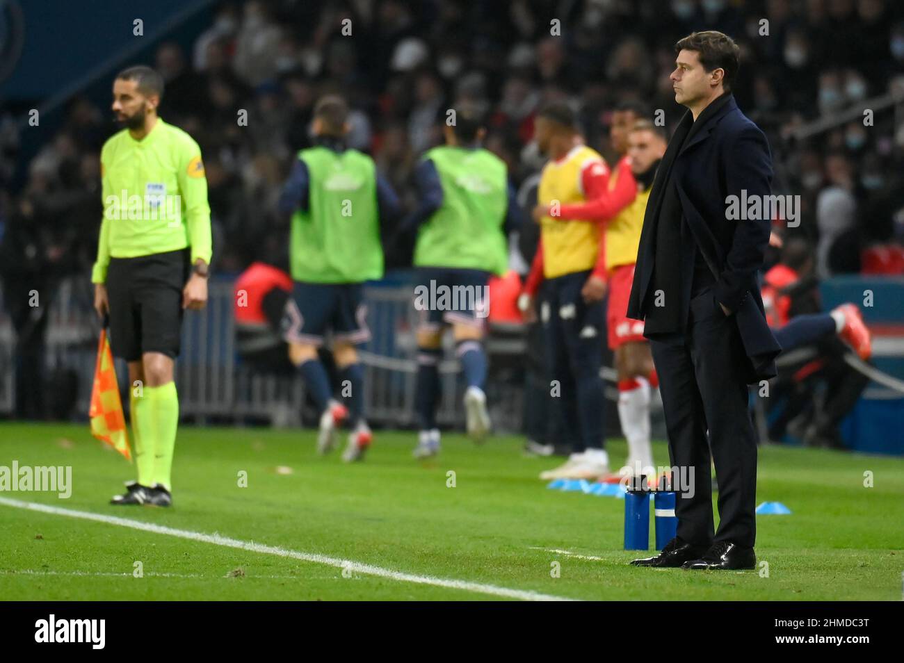 PSG - Monaco Mauricio Pochettino durante la partita tra PSG e AS Monaco al Parc des Princes, 12 dicembre 2021. Foto Stock