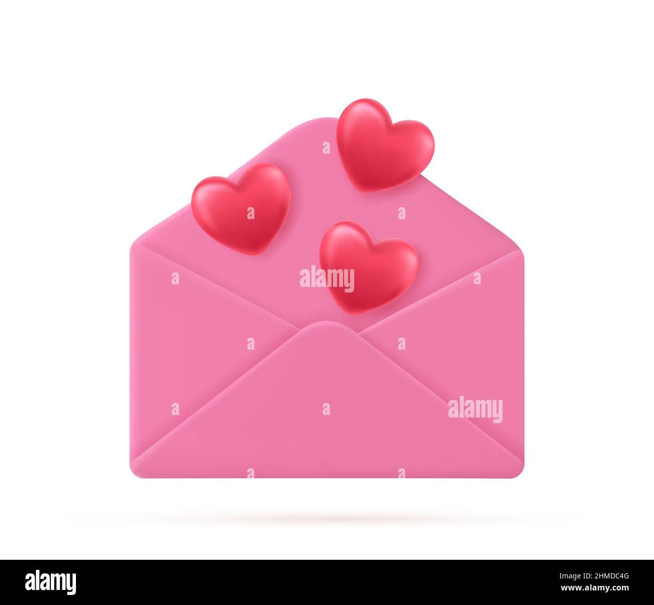 amore cuore in lettera messaggio Illustrazione Vettoriale