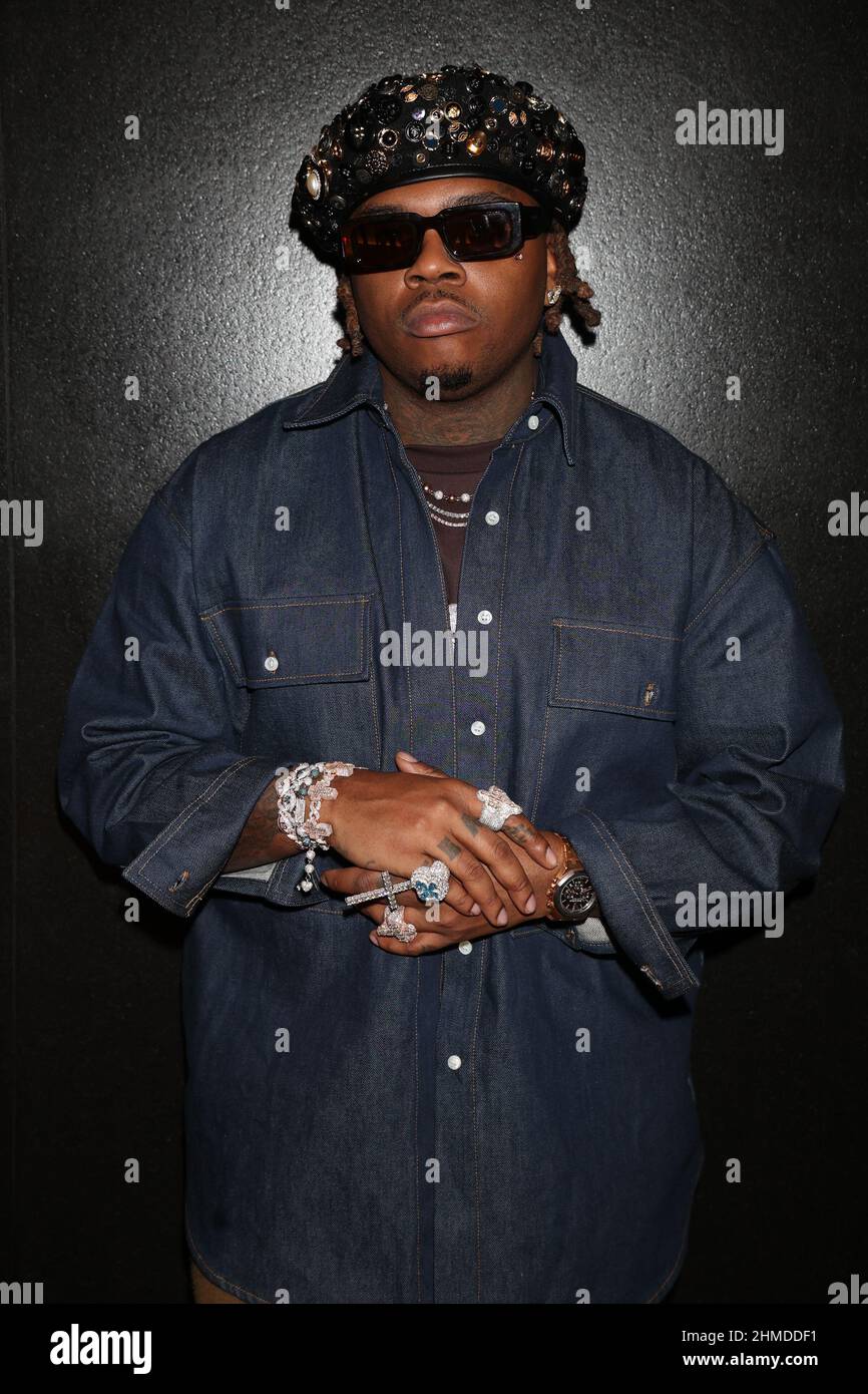 Los Angeles, CA. 08th Feb 2022. Gunna all'AMIRI Autunno-Inverno 2022 Runway Show il 08 febbraio 2022 a Los Angeles, California. Credit: Walik Goshorn/Media Punch/Alamy Live News Foto Stock