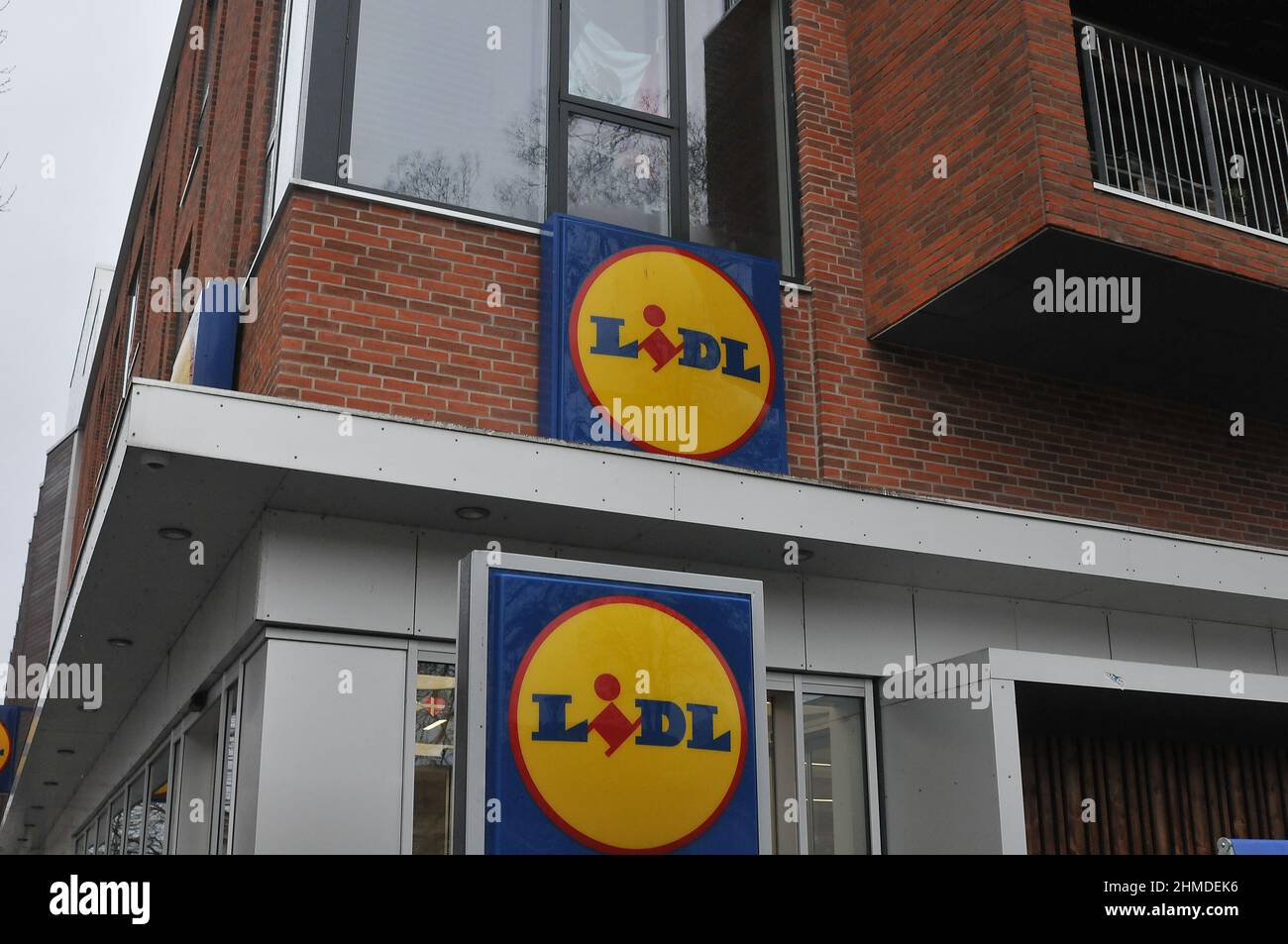 Copenaghen/Danimarca./09 febbraio 2022/. Deutsche Lidl, negozio di alimentari nella capitale danese Copenhagen Danimarca. (Foto..Francis Joseph Dean/Dean Pictures) Foto Stock