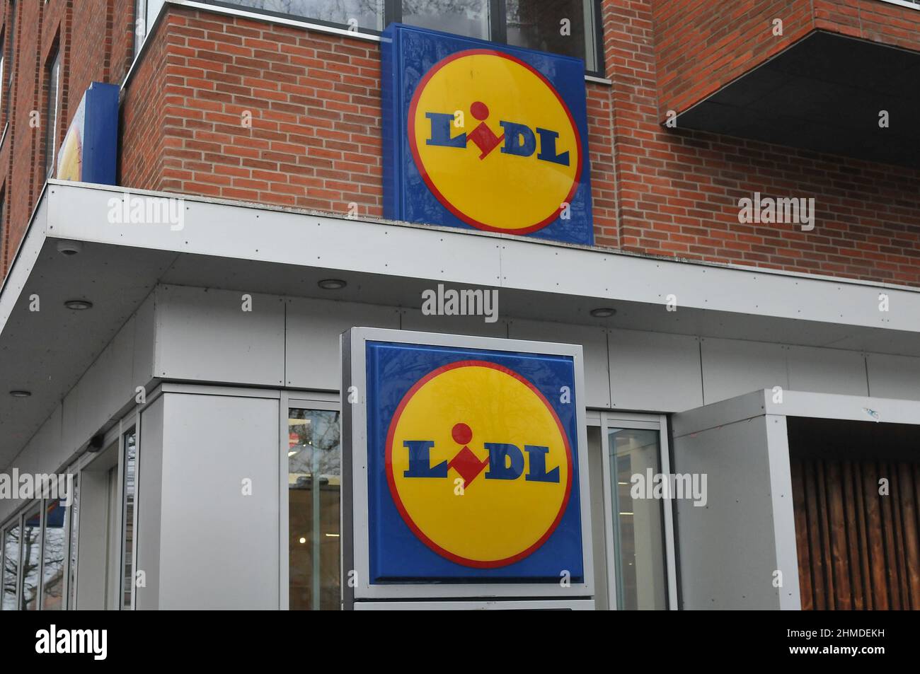 Copenaghen/Danimarca./09 febbraio 2022/. Deutsche Lidl, negozio di alimentari nella capitale danese Copenhagen Danimarca. (Foto..Francis Joseph Dean/Dean Pictures) Foto Stock