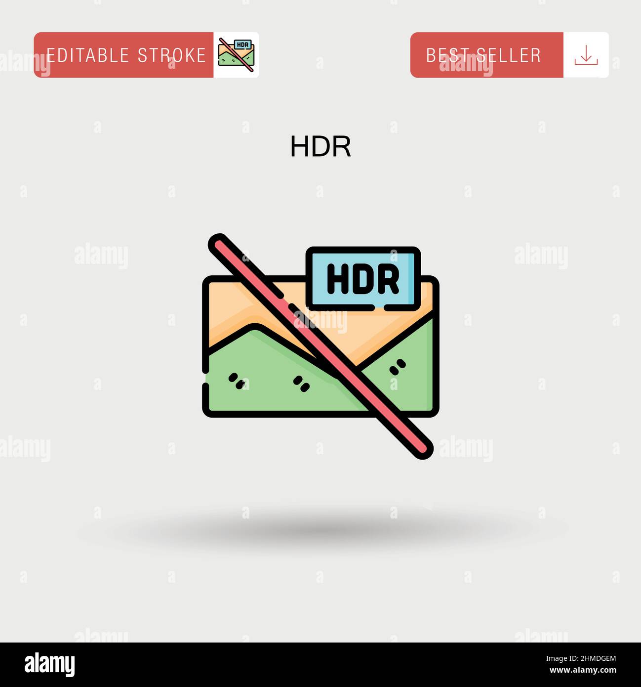 Icona vettore semplice HDR. Illustrazione Vettoriale