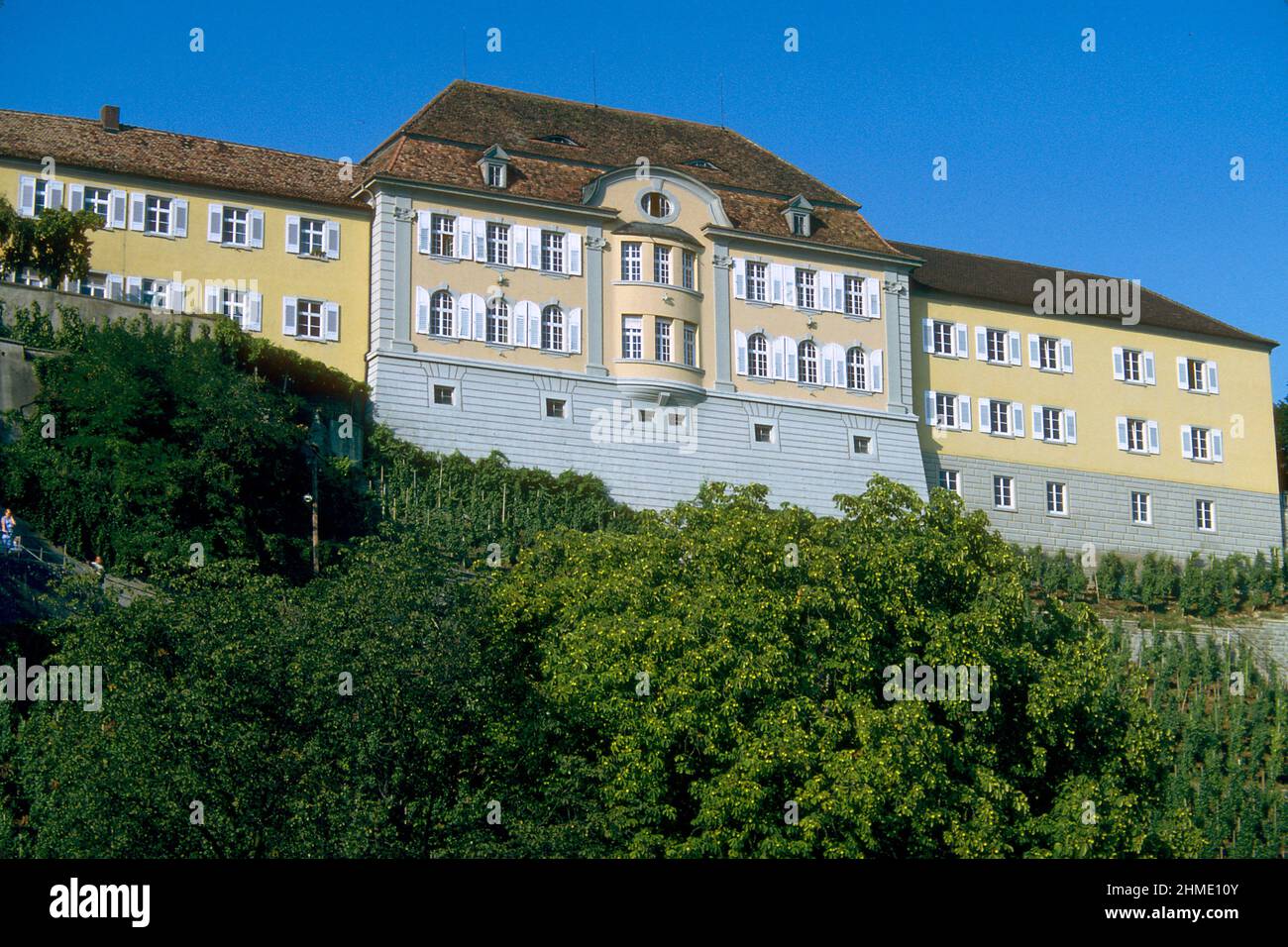 State Winery edificio nel 1981, Meersburg, Baden-Württemberg, Germania Foto Stock