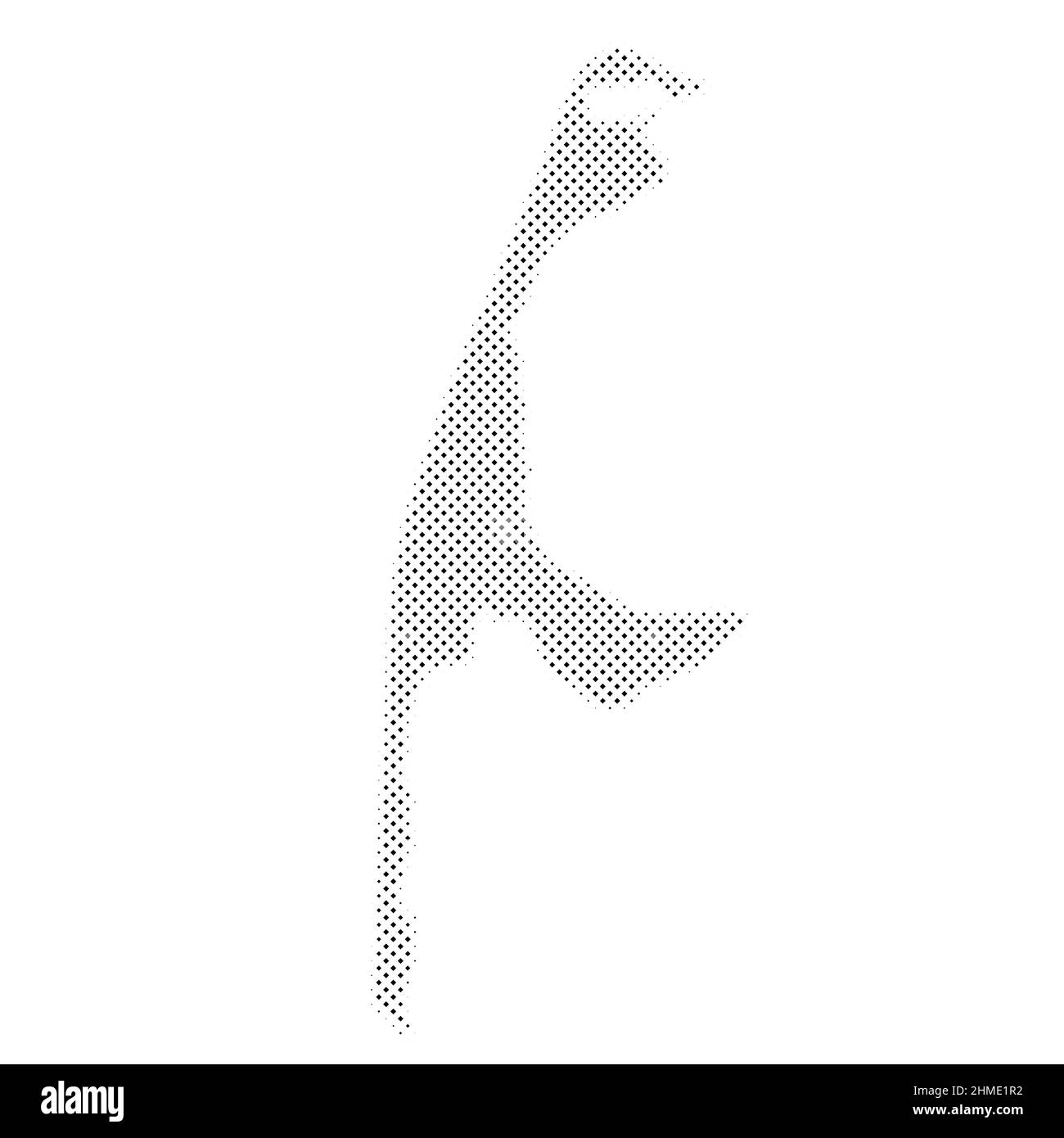 mezzitoni, forma dell'isola tedesca di Sylt, illustrazione vettoriale Illustrazione Vettoriale