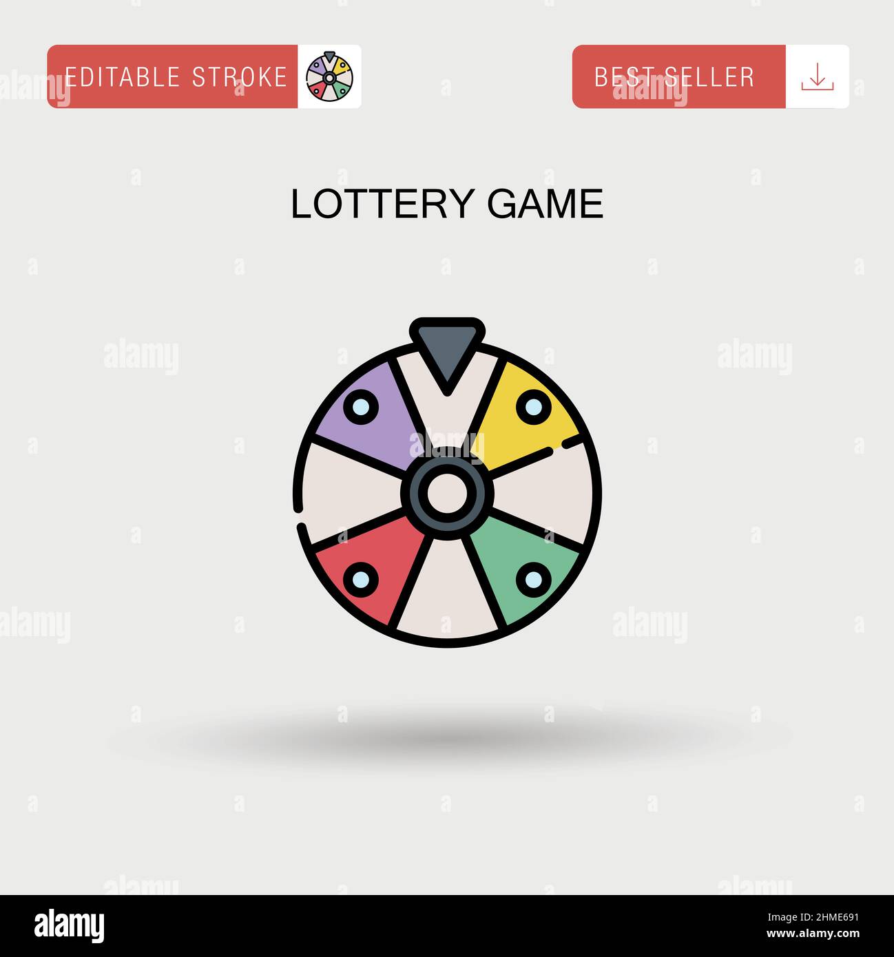 Gioco della lotteria semplice icona vettoriale. Illustrazione Vettoriale