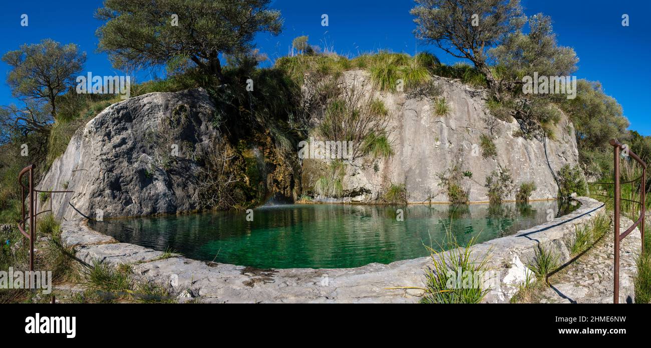 Laghetto naturale di Assarell, Pollensa, Maiorca, Isole Baleari, Spagna Foto Stock