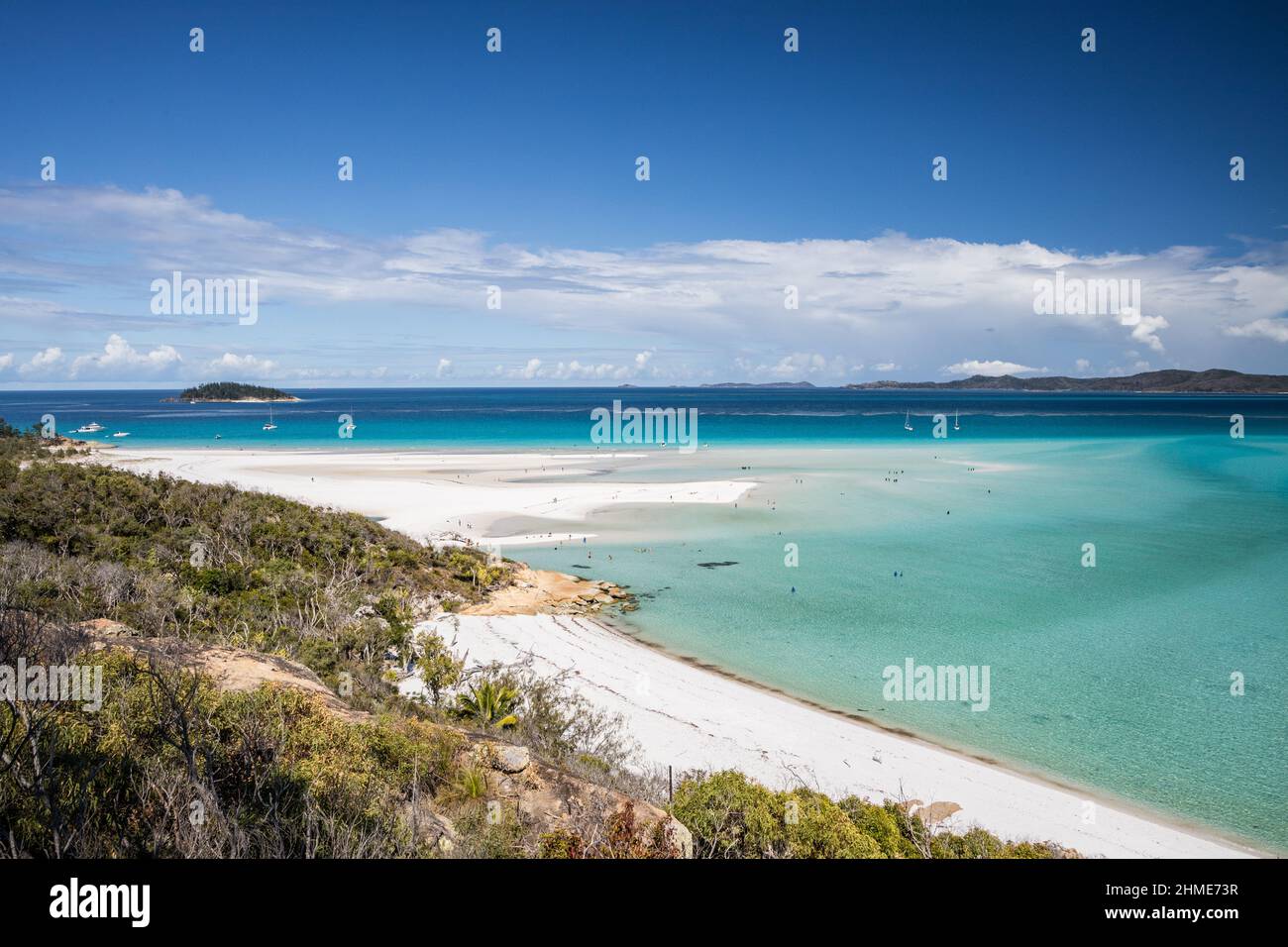 Whitehaven Beach. Votata una delle migliori destinazioni di viaggio. Whitsundays Australia. Whitsunday Islands, Queensland. Vacanza vela. Foto Stock