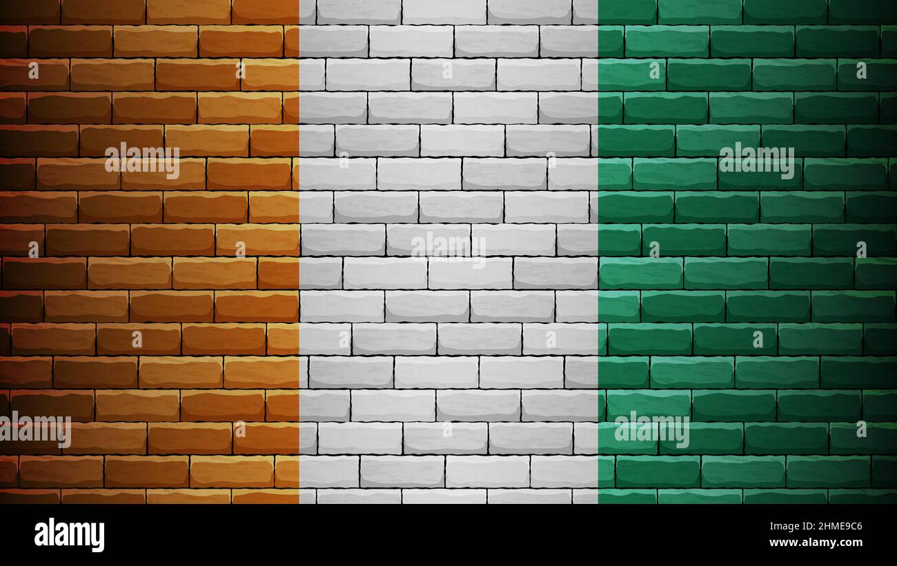 EPS10 sfondo patriottico vettoriale con colori della bandiera di IvoryCoast. Un elemento di impatto per l'uso che si desidera fare di esso. Illustrazione Vettoriale