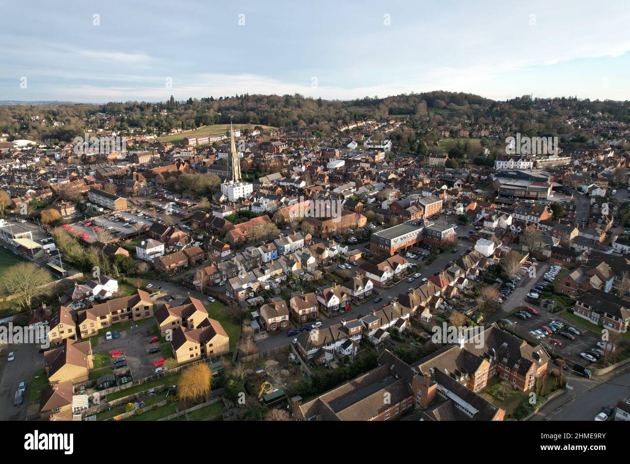 Dorking Surrey UK Aerial vista drone Foto Stock