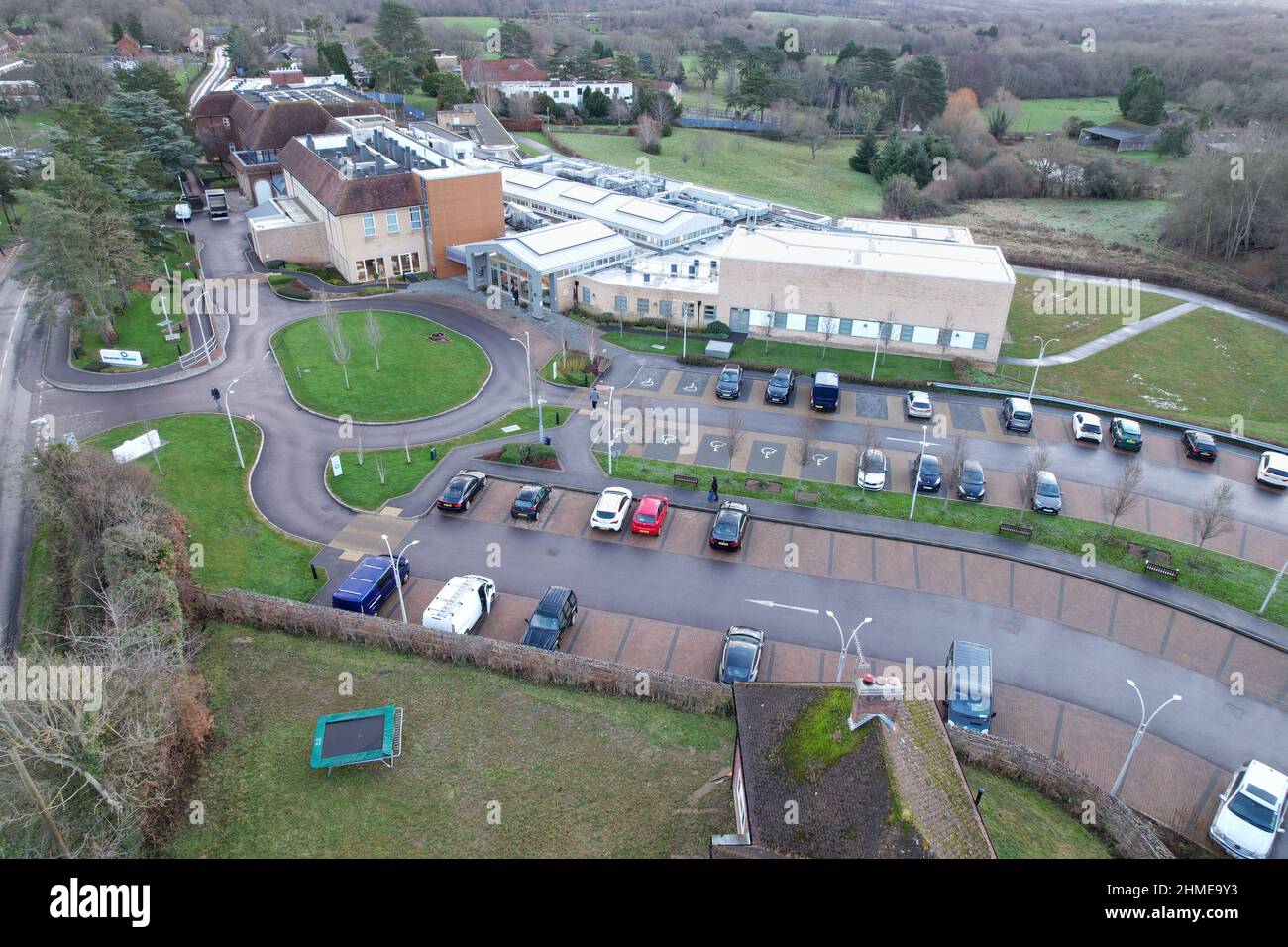 Benenden Hospital Cranbrook Kent Regno Unito vista aerea drone Foto Stock
