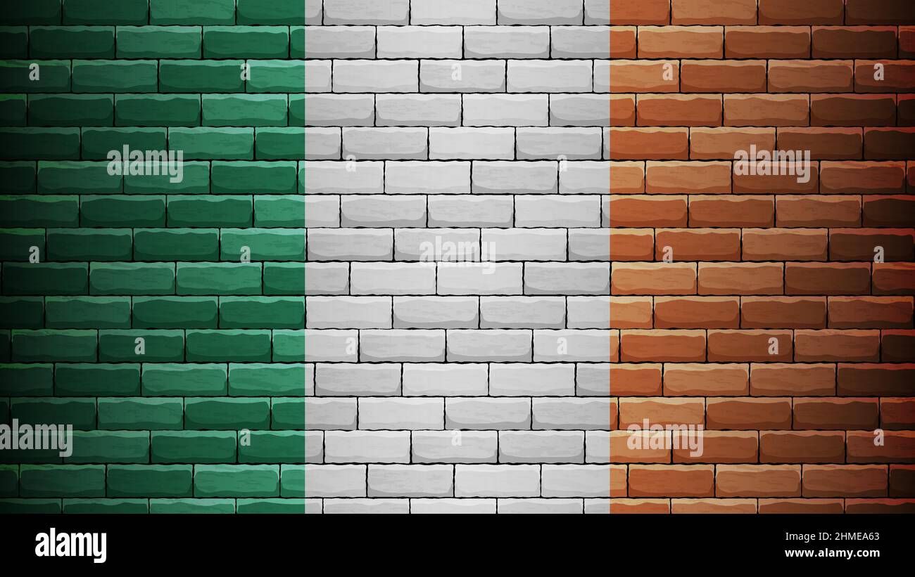 EPS10 Vector Patriotic sfondo con colori di bandiera irlandese. Un elemento di impatto per l'uso che si desidera fare di esso. Illustrazione Vettoriale