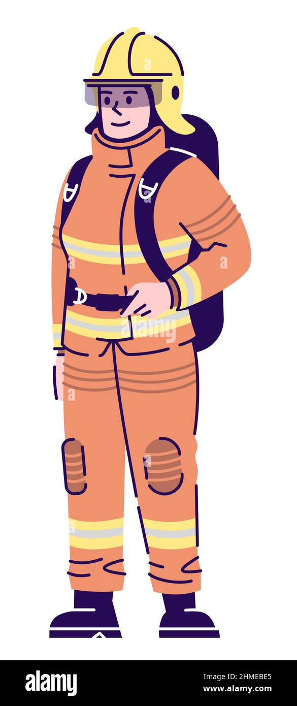 Illustrazione del vettore colore RGB semi-piatto per il servizio di emergenza Illustrazione Vettoriale