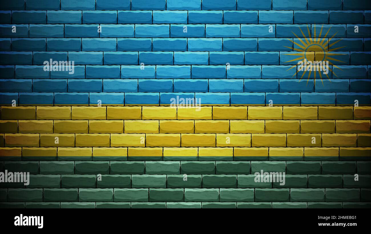 EPS10 sfondo patriottico vettoriale con colori della bandiera del Ruanda. Un elemento di impatto per l'uso che si desidera fare di esso. Illustrazione Vettoriale