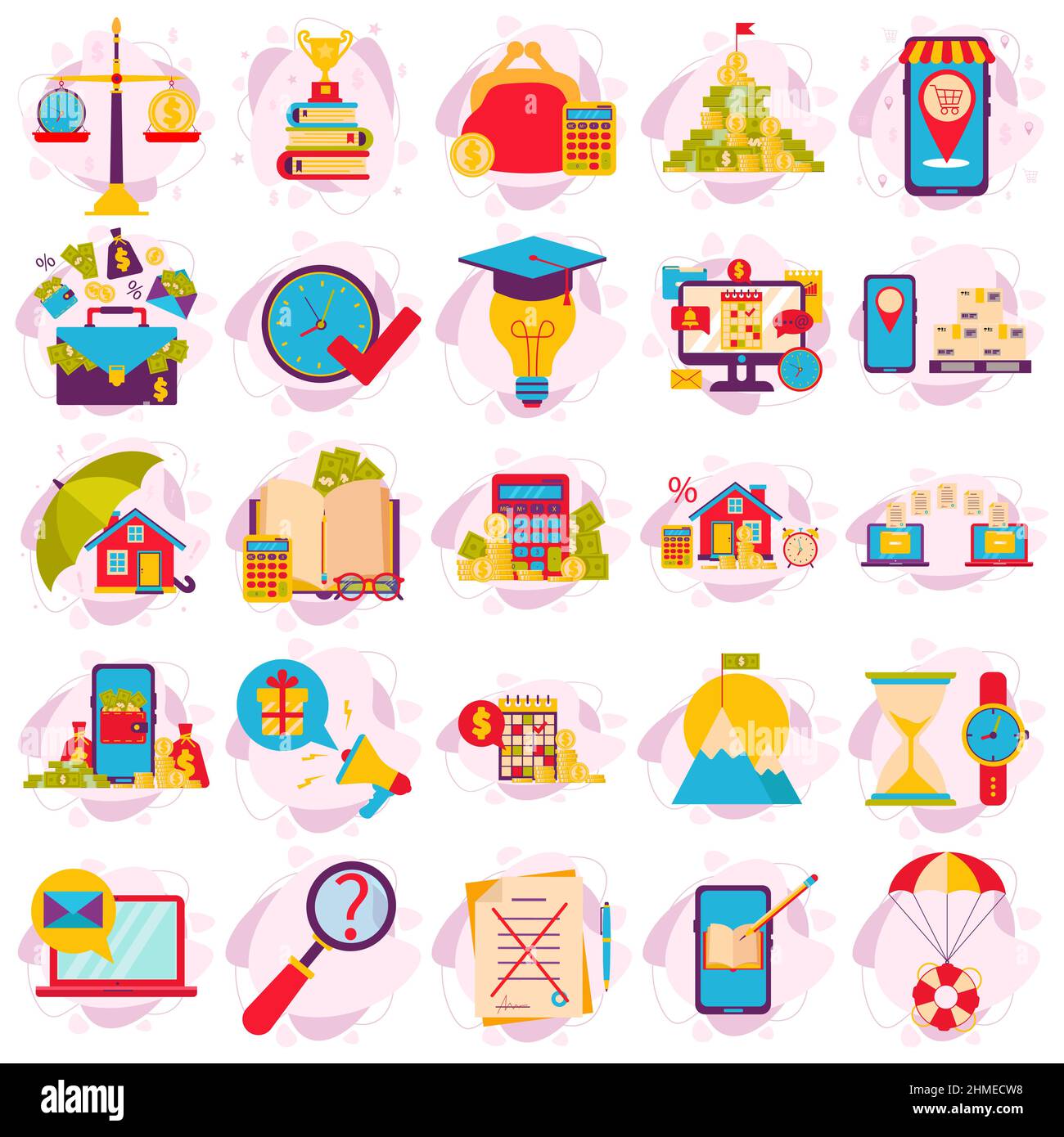 Una raccolta di illustrazioni vettoriali piatte di un concetto aziendale. Illustrazione Vettoriale