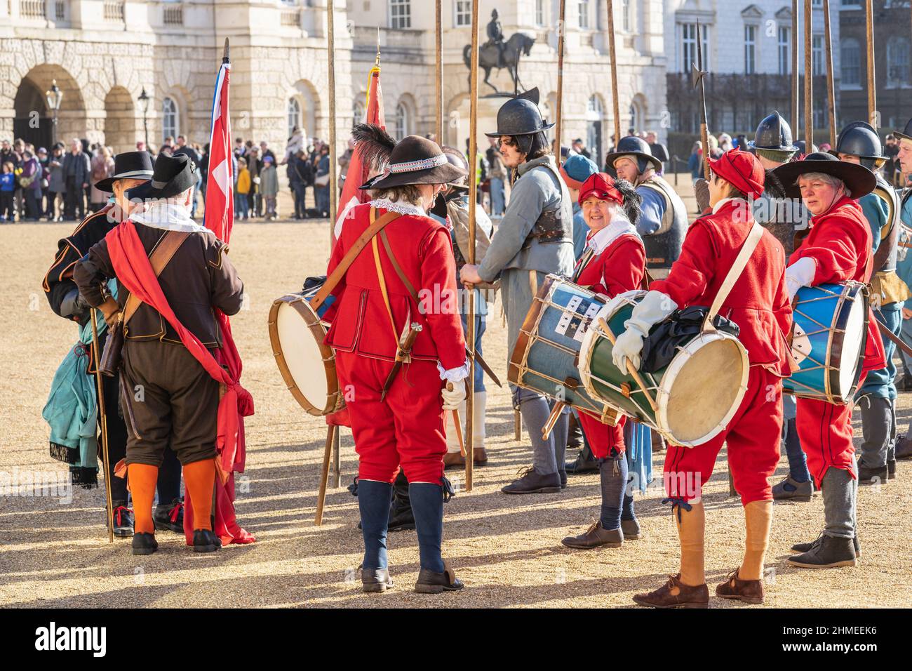 L'Esercito dei Re, parte della Società della Guerra civile Inglese. 50th anniversario della parata dell'Esercito dei Re. Londra, 30 gennaio 2022. Foto Stock