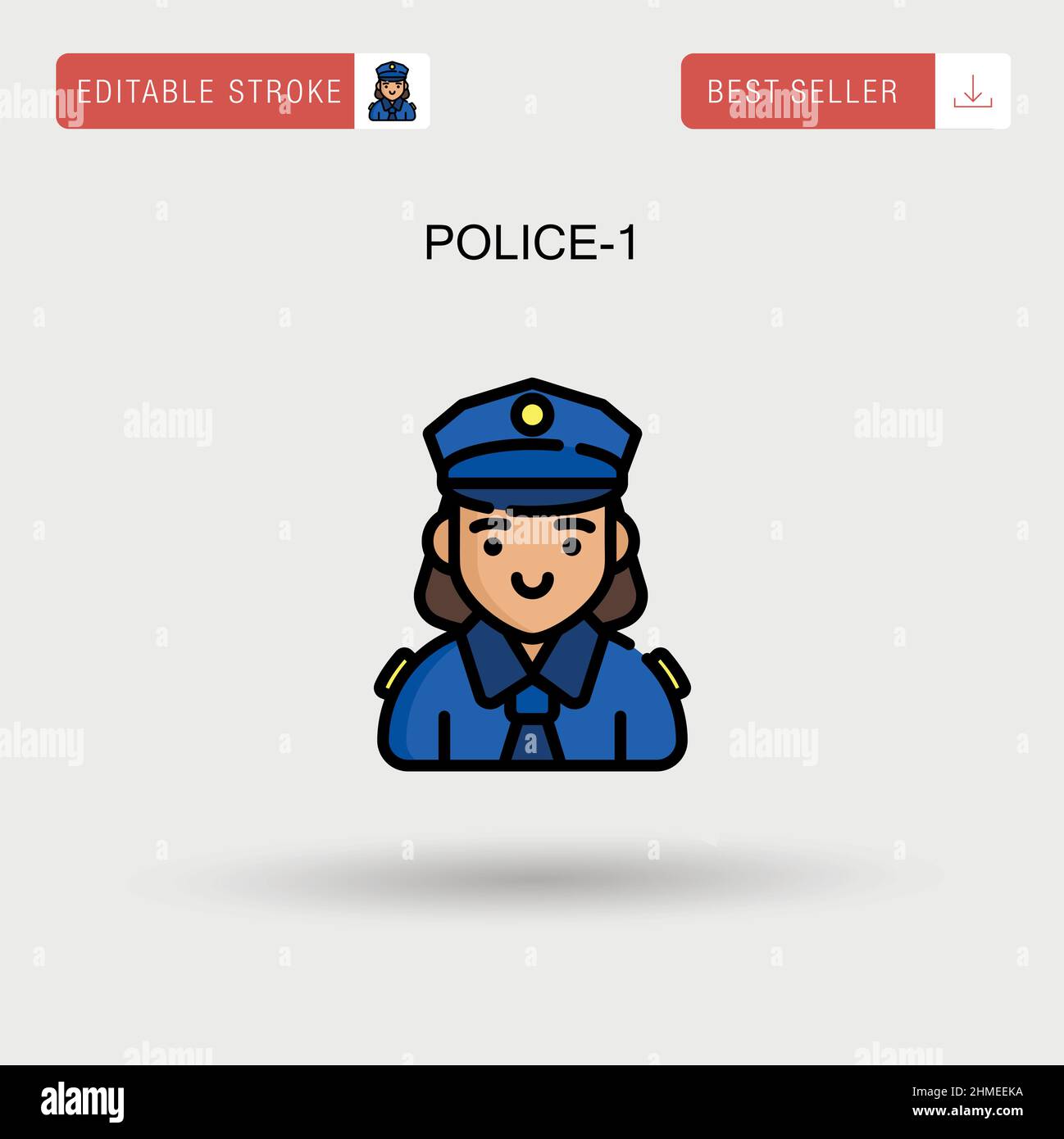 Police-1 semplice icona vettoriale. Illustrazione Vettoriale