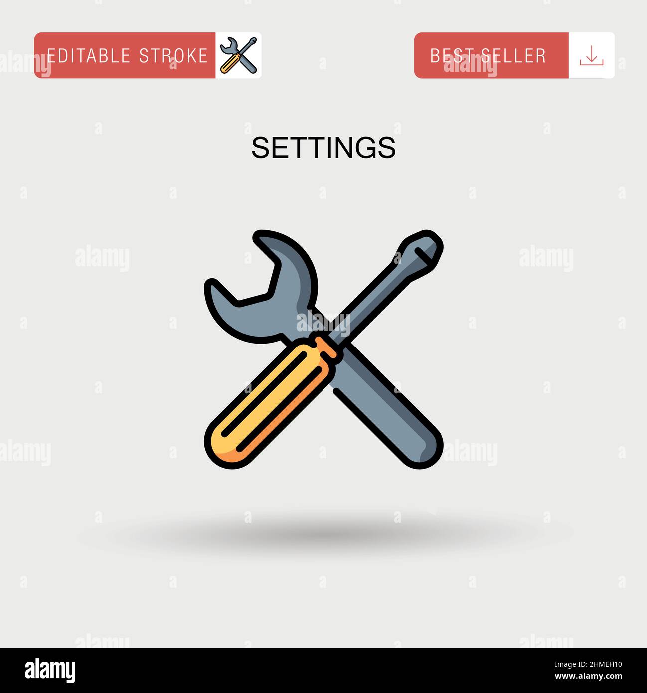 Impostazioni icona vettore semplice. Illustrazione Vettoriale