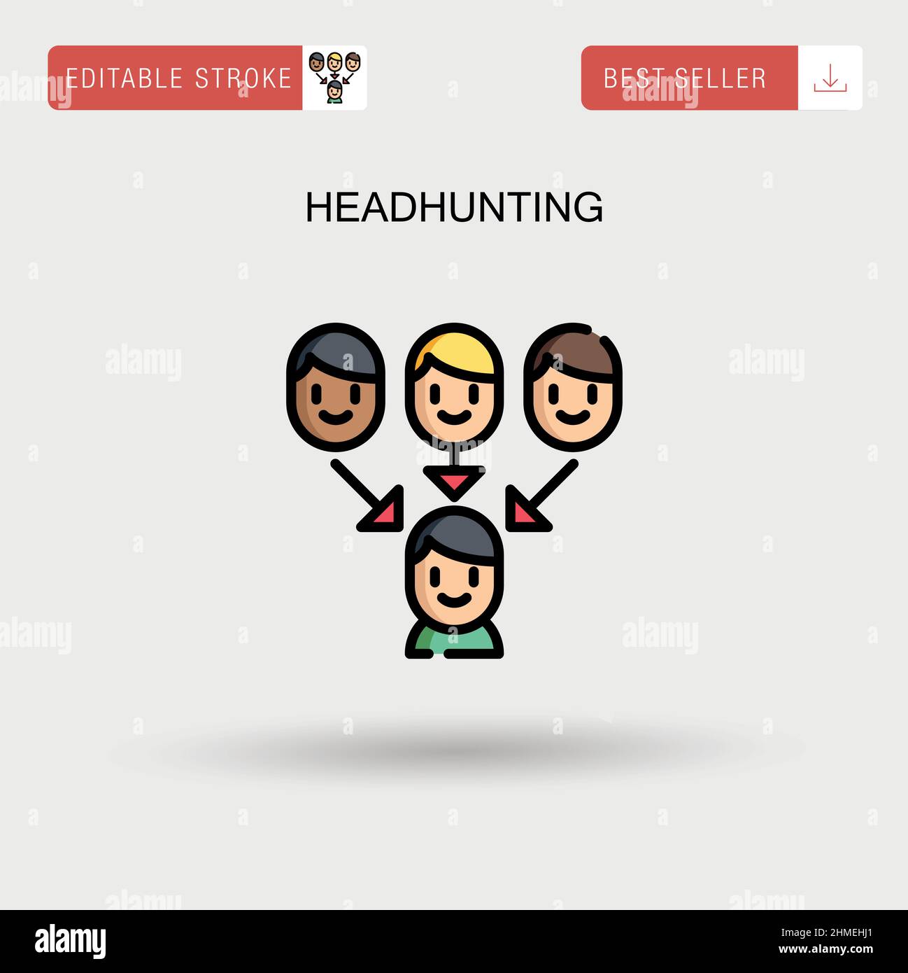 Icona vettoriale semplice di headhunting. Illustrazione Vettoriale
