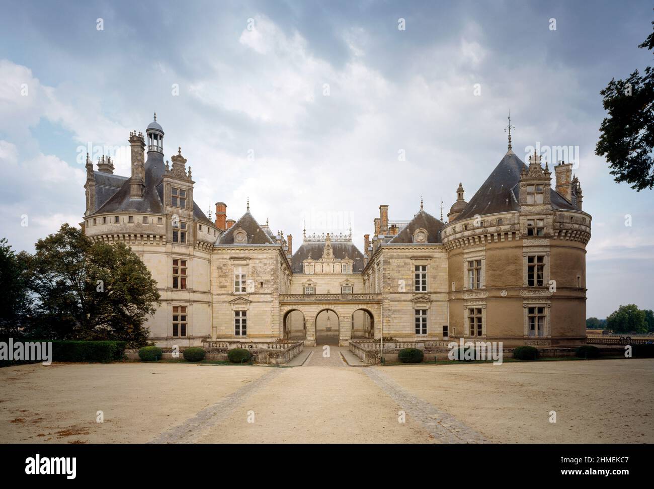 Le Lude, Schloß, Blick von Westen in den Hof Foto Stock