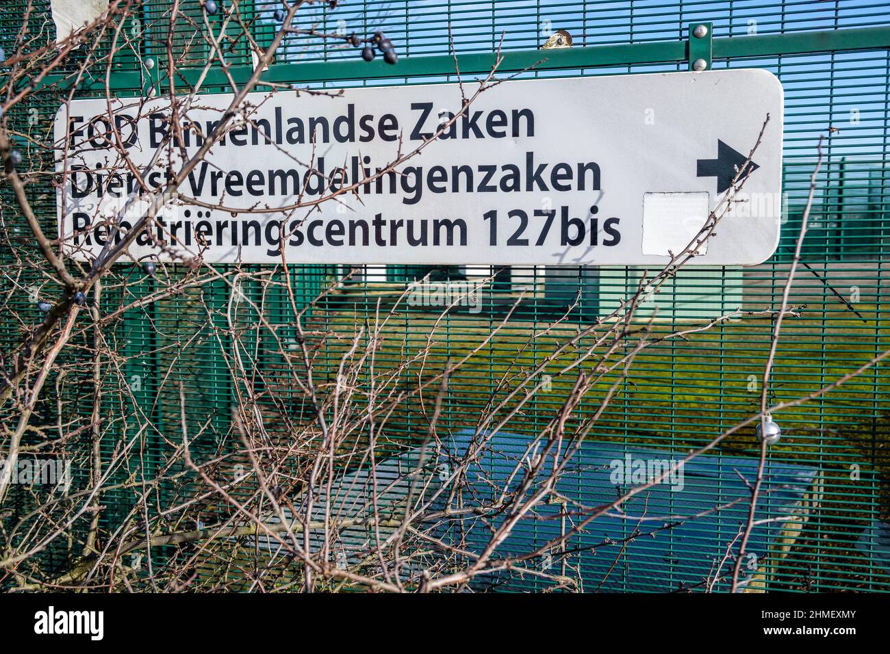 Centro di detenzione 127 bis per immigrati clandestini nelle vicinanze di Bruxelles | Centre ferme - Centre de retour 127 bis pour les migrants en situation illegale Foto Stock