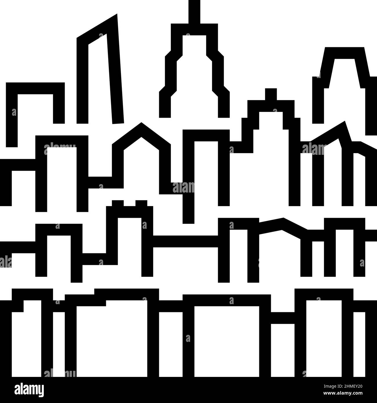 immagine vettoriale dell'icona della linea di skyline di new york Illustrazione Vettoriale